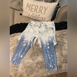 True religion denim bleach washed skinny jeans, size 28